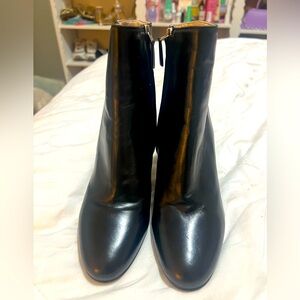 Prada Round Toe Leather Bootie